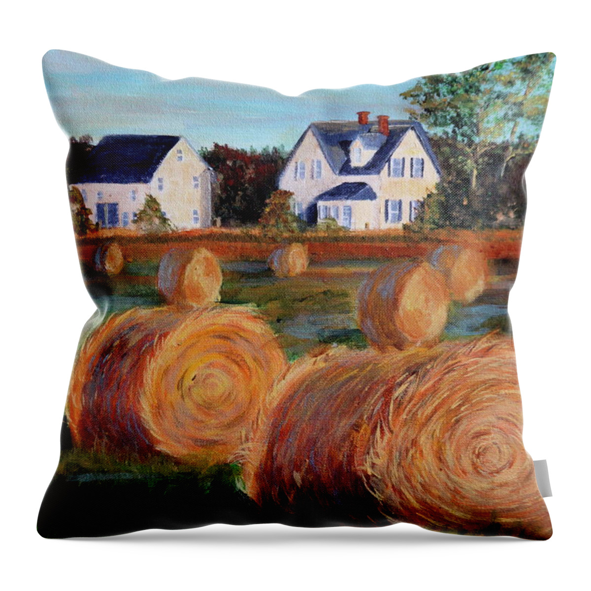Little Sands Throw Pillow featuring the painting Golden Glow by Lorraine Vatcher