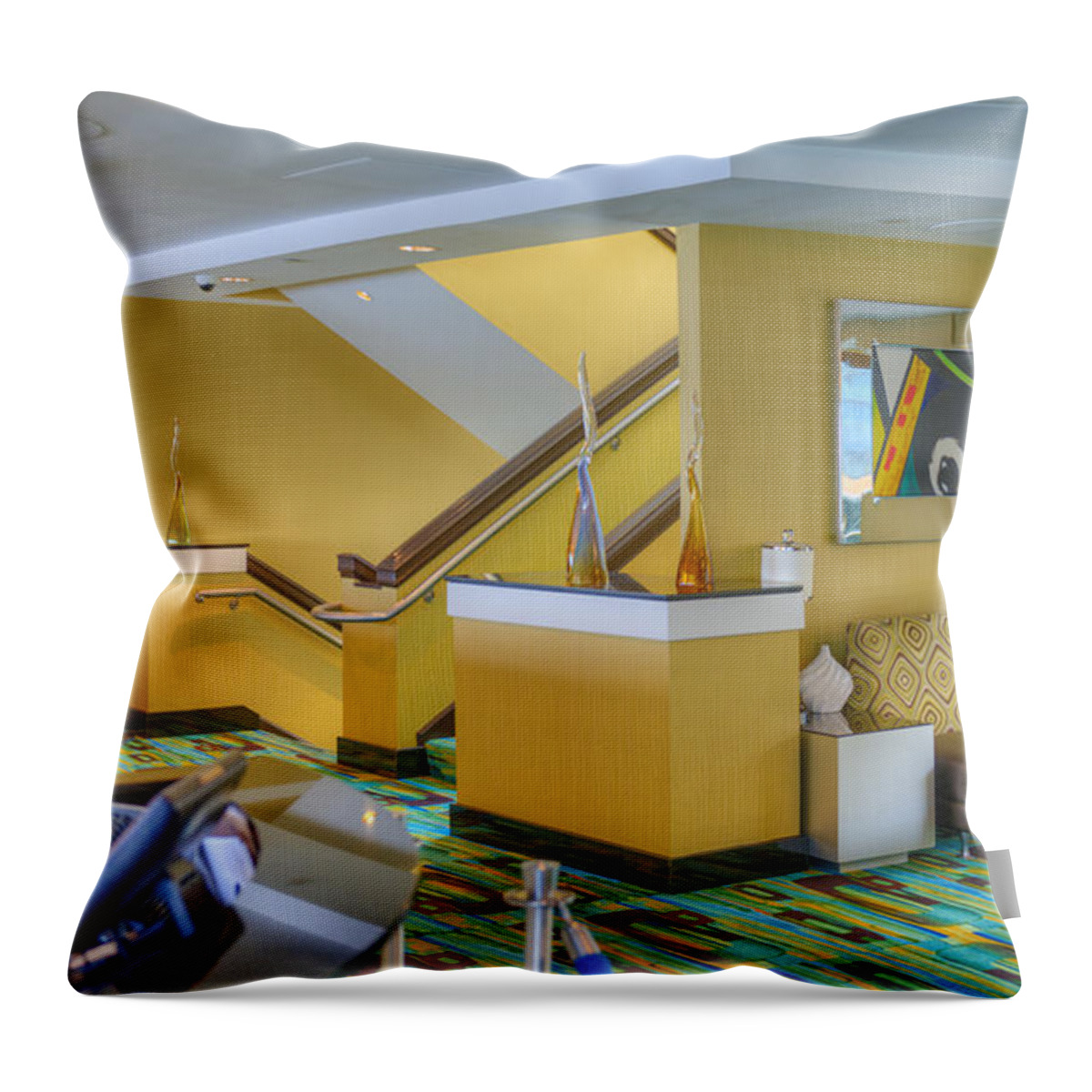 Atlantic City Throw Pillow featuring the photograph Golden Nugget Restaurant 6 by David Zanzinger