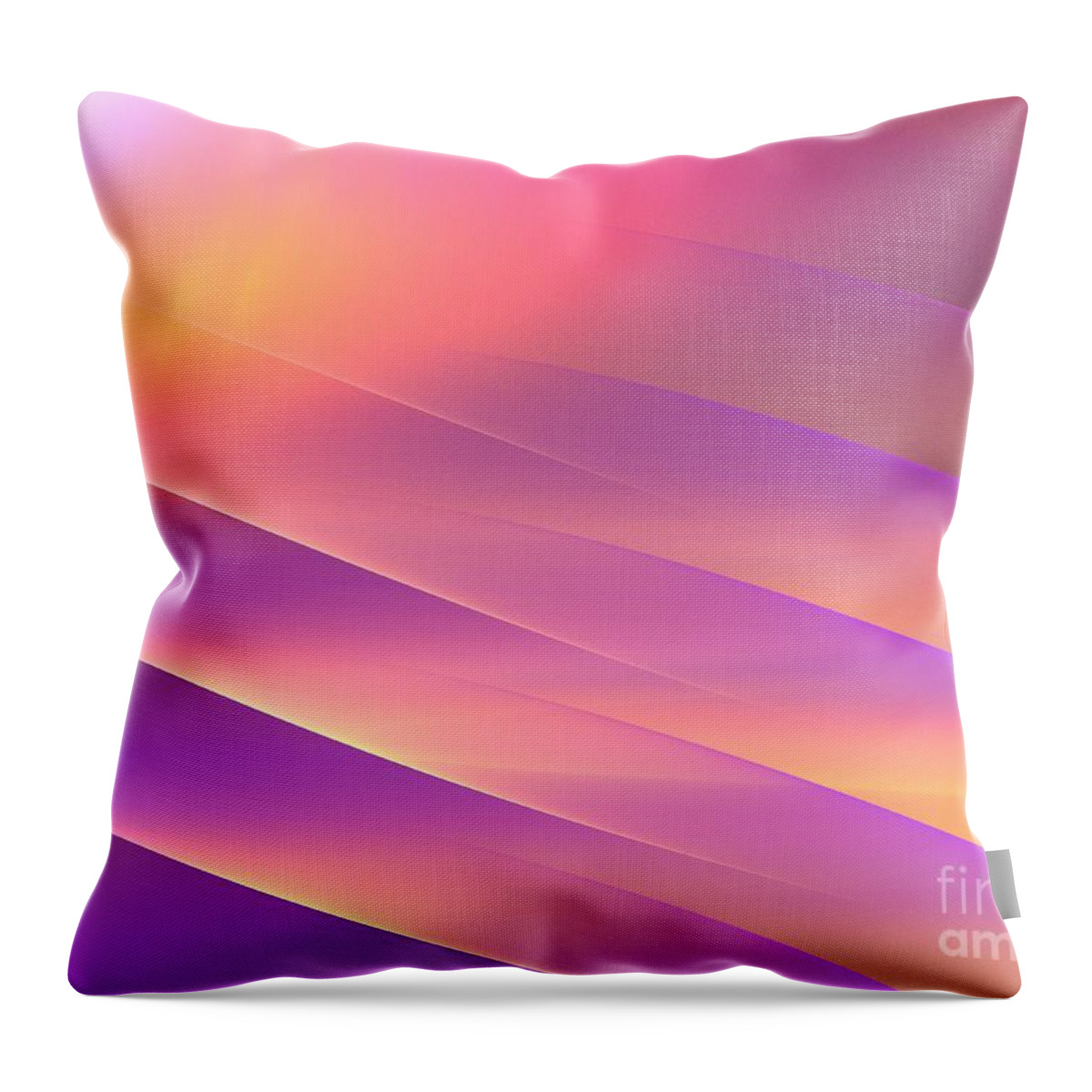Apophysis Throw Pillow featuring the digital art Golden Purple Rays by Kim Sy Ok