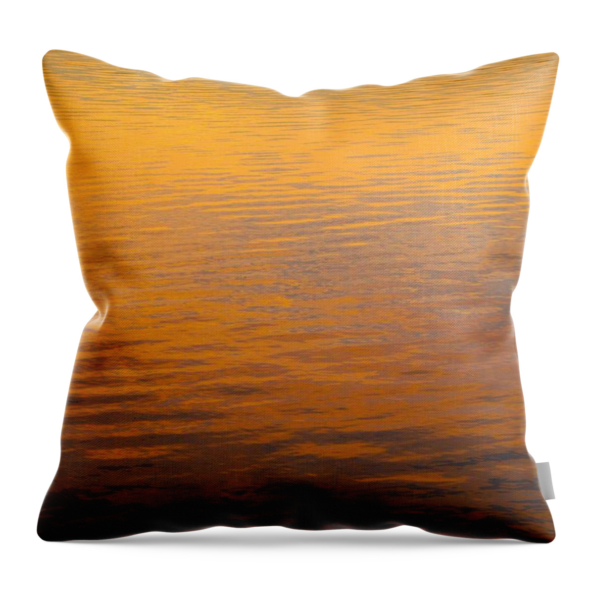  Throw Pillow featuring the photograph Golden Sunset Reflection Leaving Block Island by Polly Castor