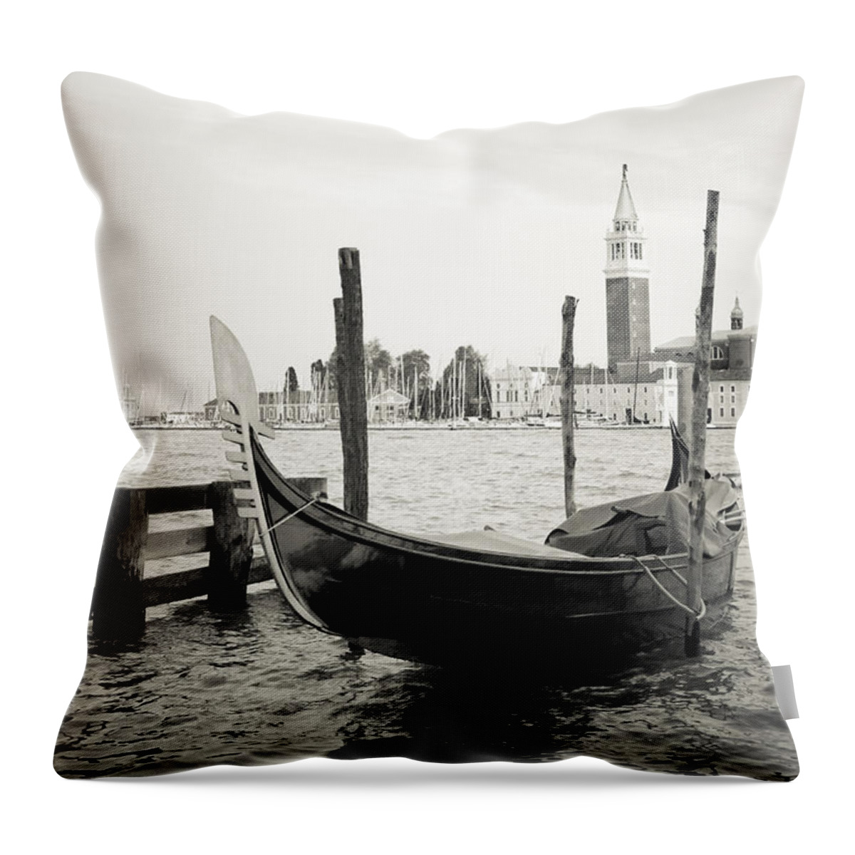 Venezia Throw Pillow featuring the photograph Gondola in bacino S.Marco S by Marco Missiaja