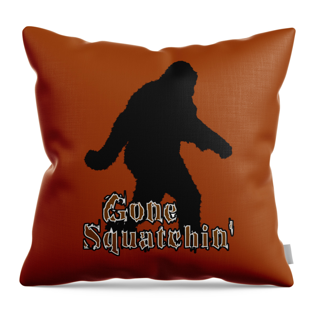 Sasquatch Throw Pillow featuring the digital art Gone Squatchin by Gravityx9  Designs