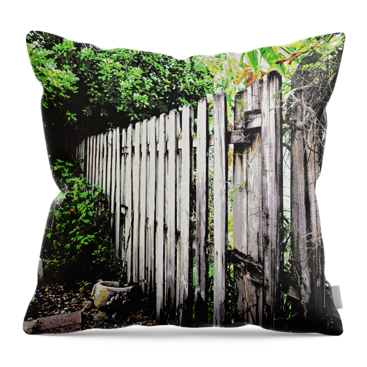 Fence Throw Pillow featuring the photograph Good fences, good neighbors by Nora Martinez