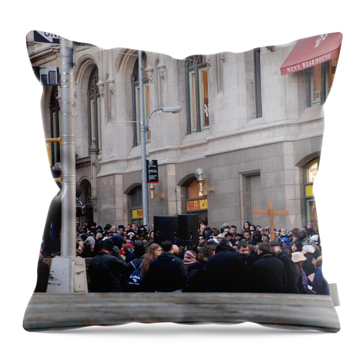 Church Throw Pillow featuring the photograph Good Friday On Trinity Place by Rob Hans