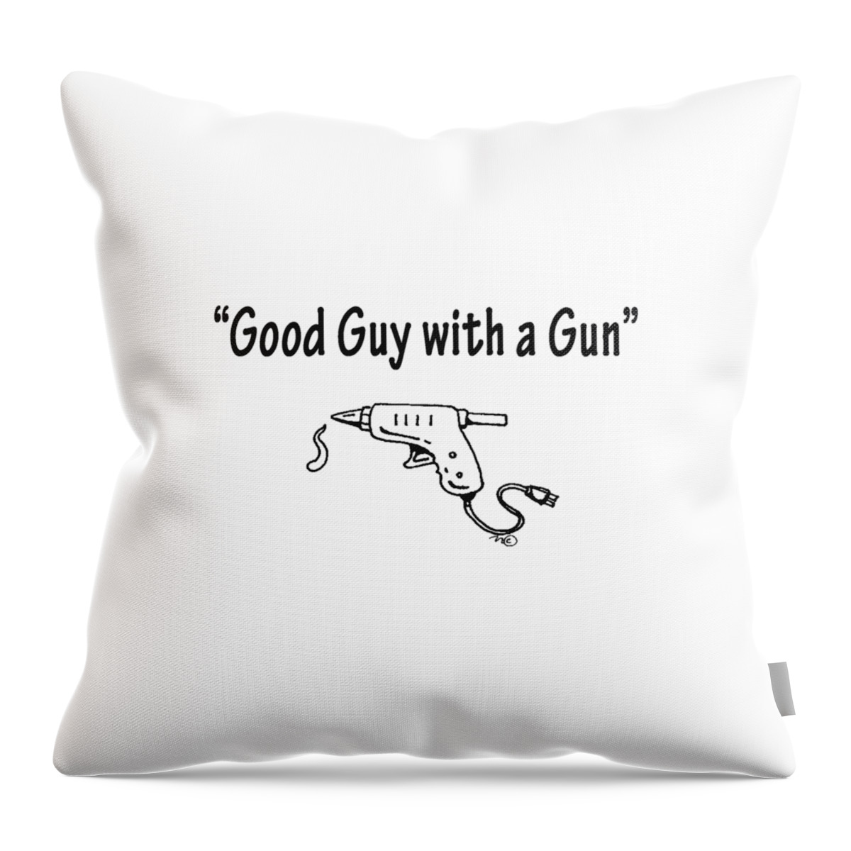 Satire Throw Pillow featuring the digital art Good Guy With A Gun by JustJeffAz Photography