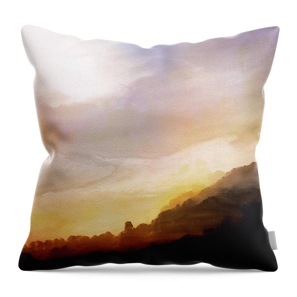 watercolor Painting Throw Pillow featuring the painting Good Morning by Mark Taylor