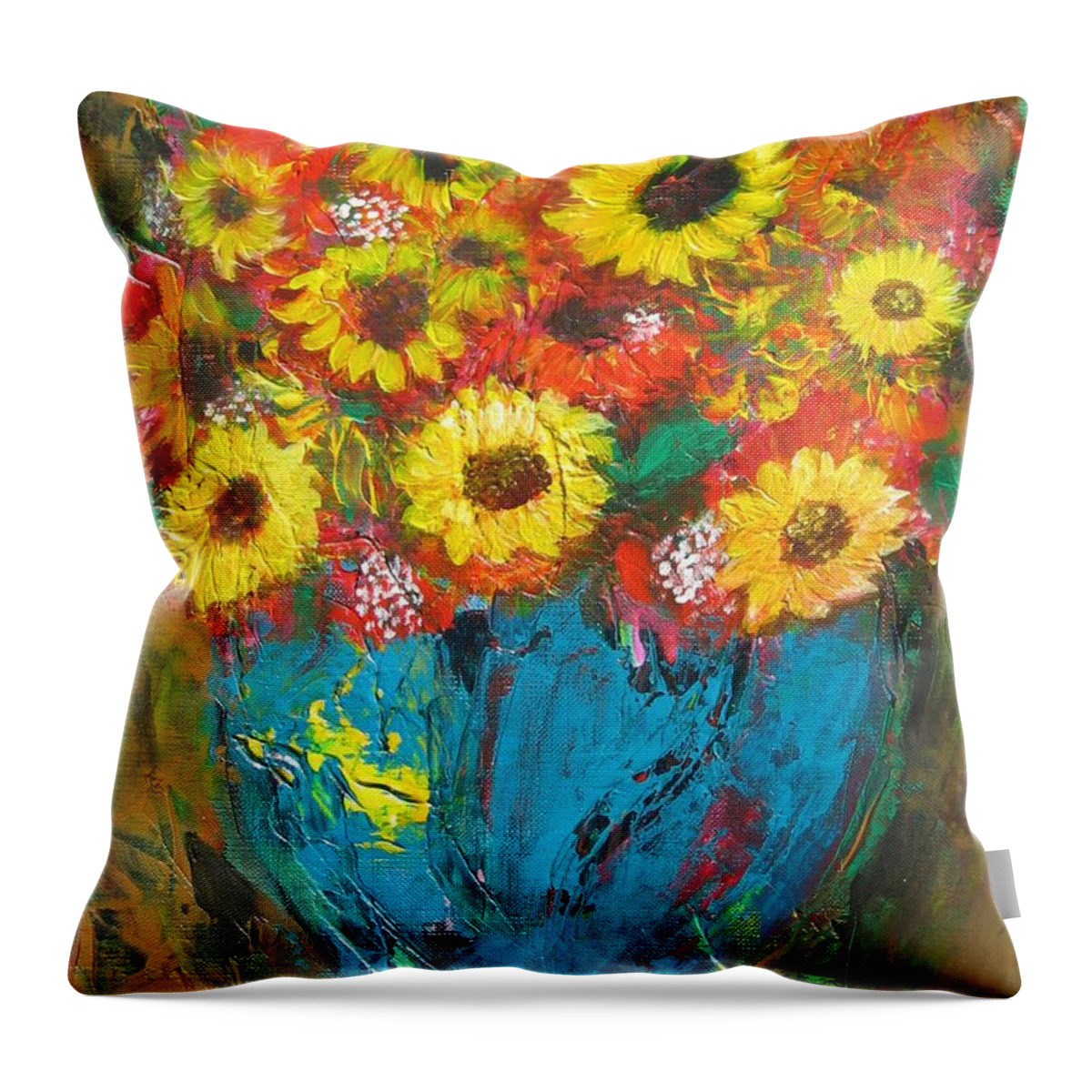 Acrylic Throw Pillow featuring the painting Good Morning Sunshine by Maria Watt