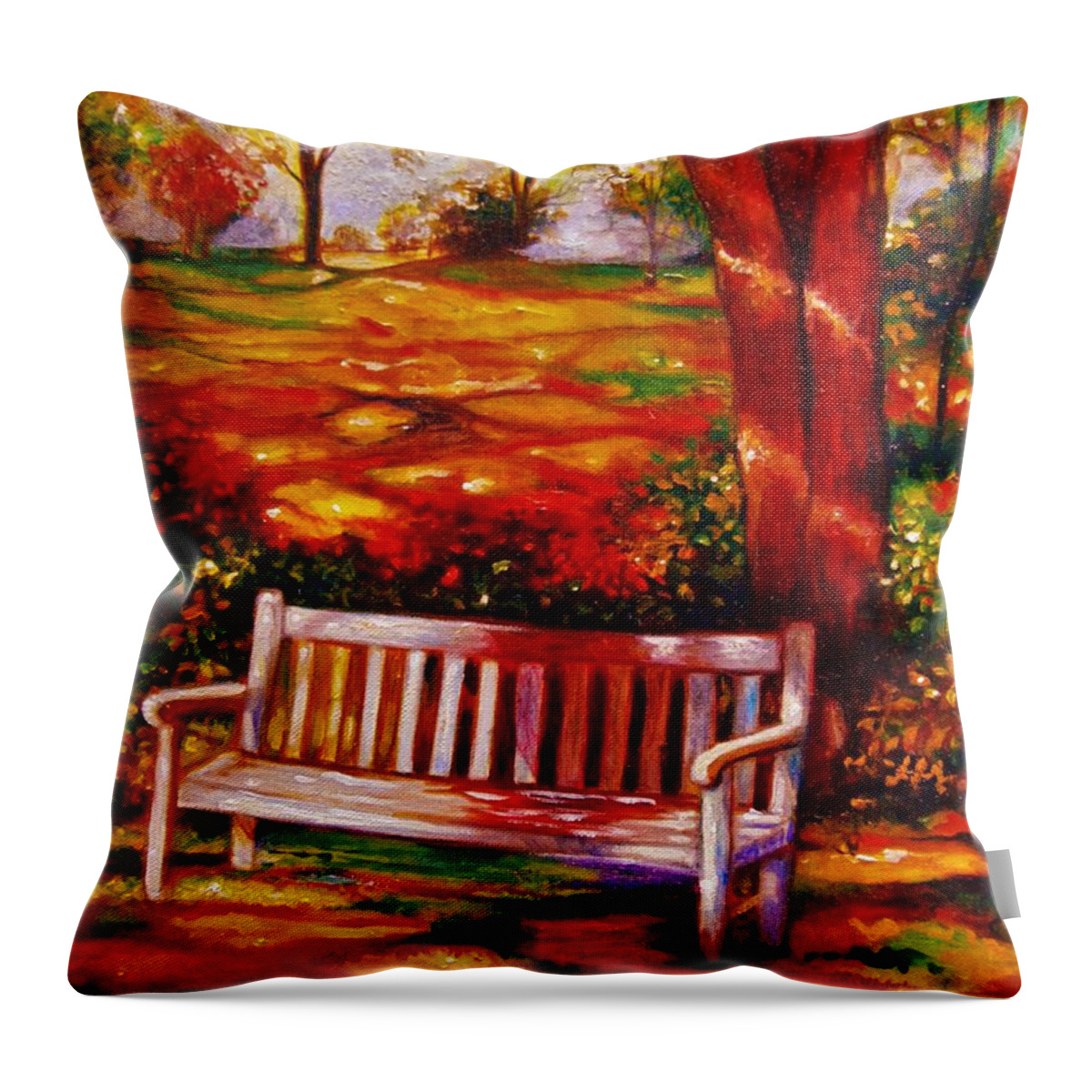 Landscape Throw Pillow featuring the painting Good morning by Emery Franklin