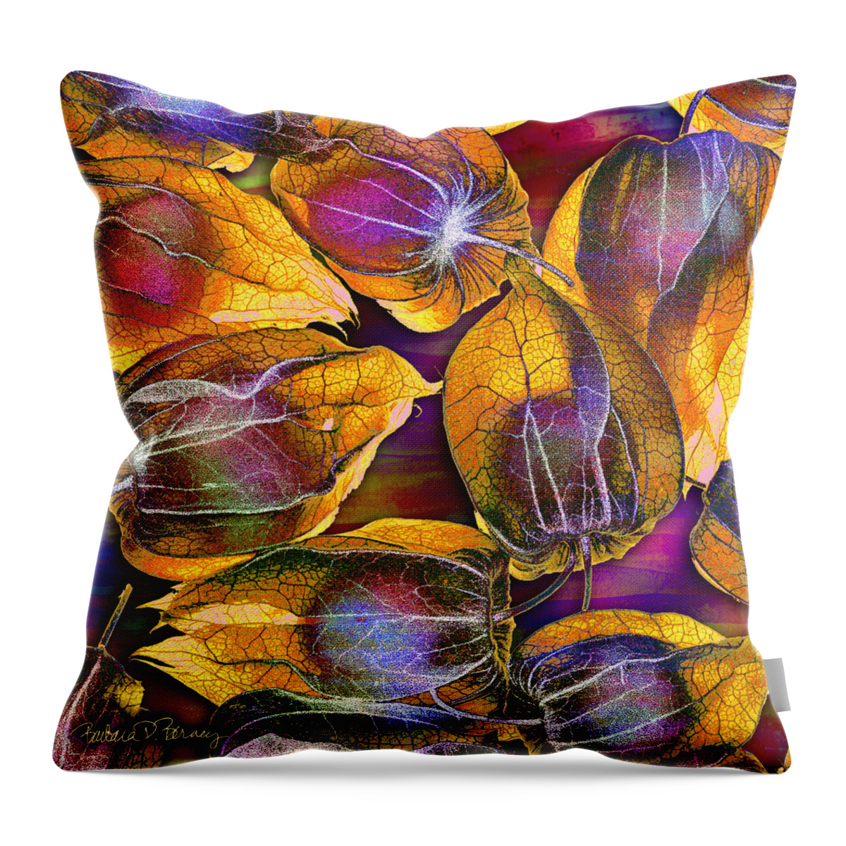 Gooseberry Throw Pillow featuring the digital art Goosed Berry Pods by Barbara Berney