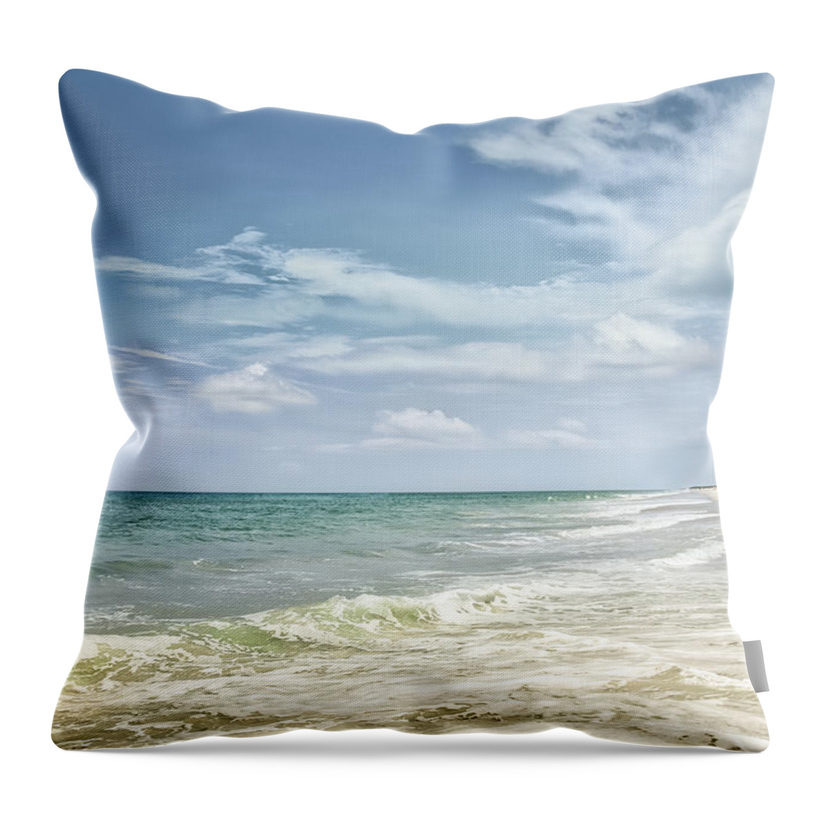 Seashore Throw Pillow featuring the photograph Gorgeous Day at the Seashore by Louise Hill