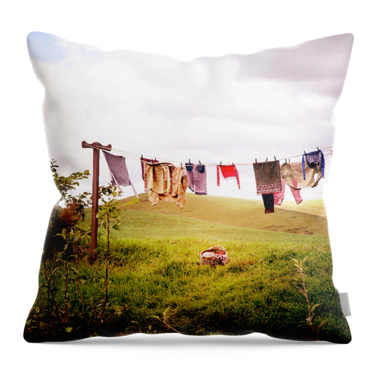Hobbits Throw Pillow featuring the photograph Gorgeous Sunny Day for Hobbits by Kathryn McBride