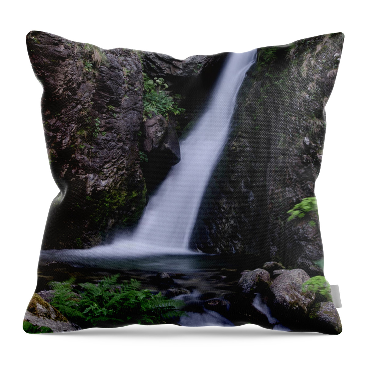 Bulgaria Throw Pillow featuring the photograph Goritsa Waterfalls-2211 by Steve Somerville