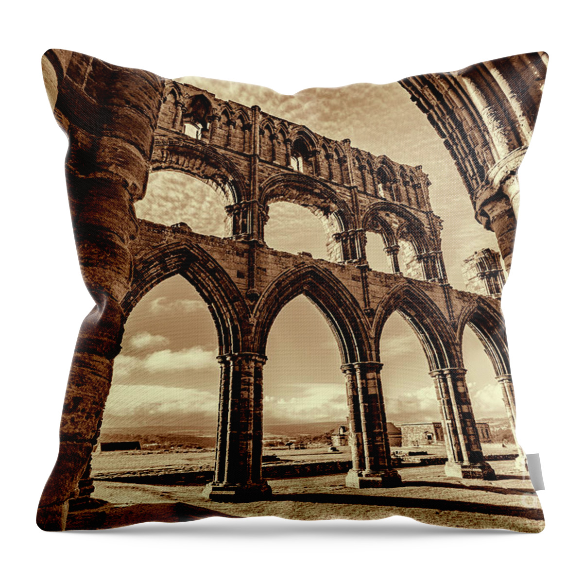 Whitby Throw Pillow featuring the photograph Gothic Dreams by Anthony Baatz