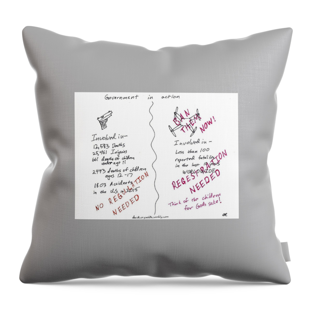 Aeromodeling Throw Pillow featuring the drawing Government inaction by David S Reynolds