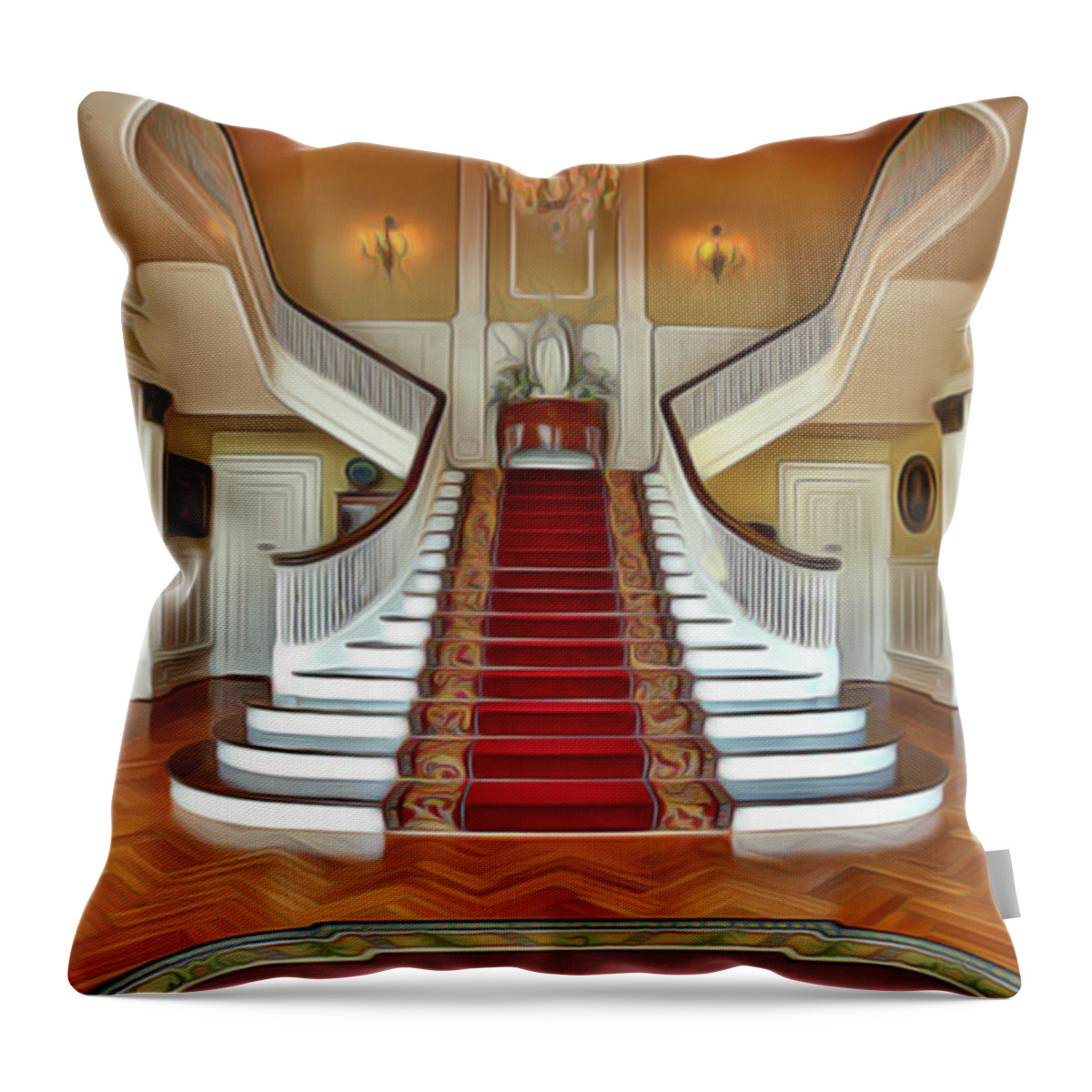 Governor's House Throw Pillow featuring the painting Governor's House by Harry Warrick