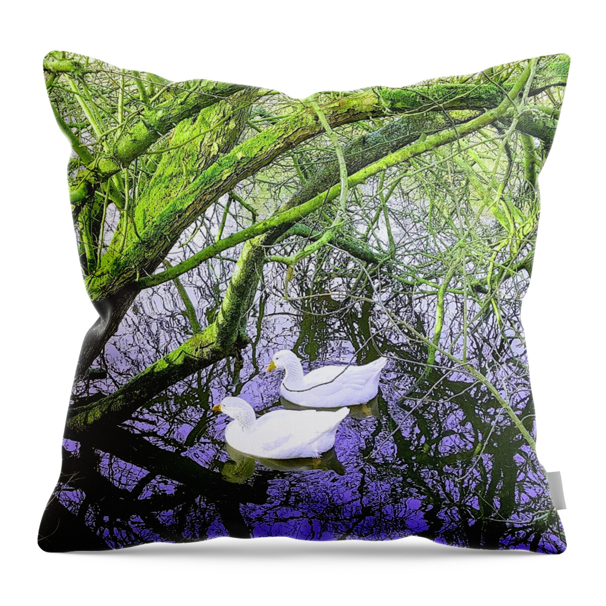 Countrylife Throw Pillow featuring the photograph Grace And Flow In Vivid Green by Rowena Tutty