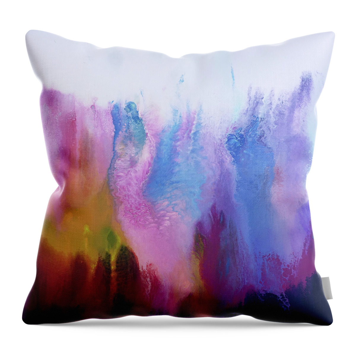 Blue Throw Pillow featuring the painting Graceful by Linda Bailey