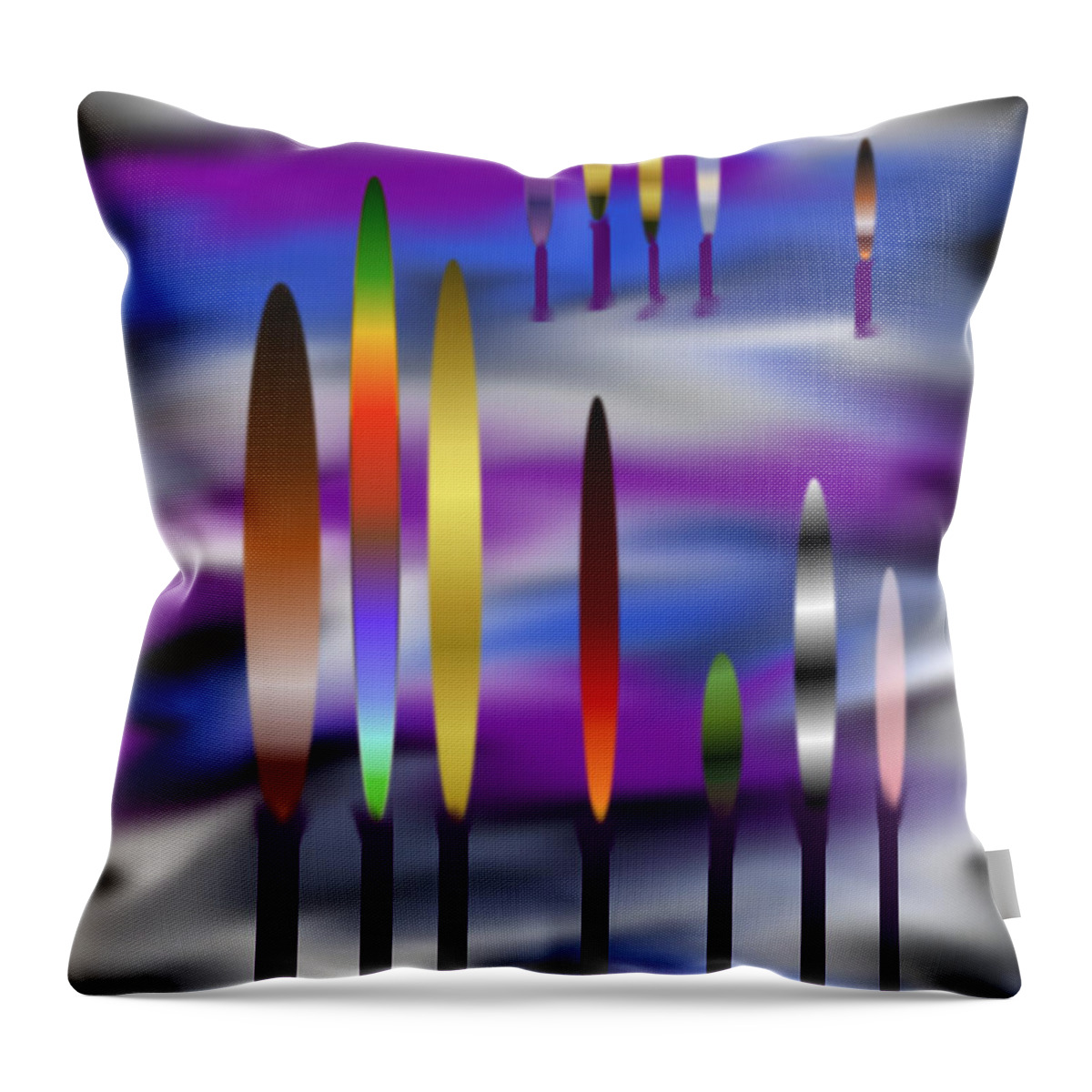 Tree Throw Pillow featuring the digital art Gradient Trees #1 by Carol Crisafi