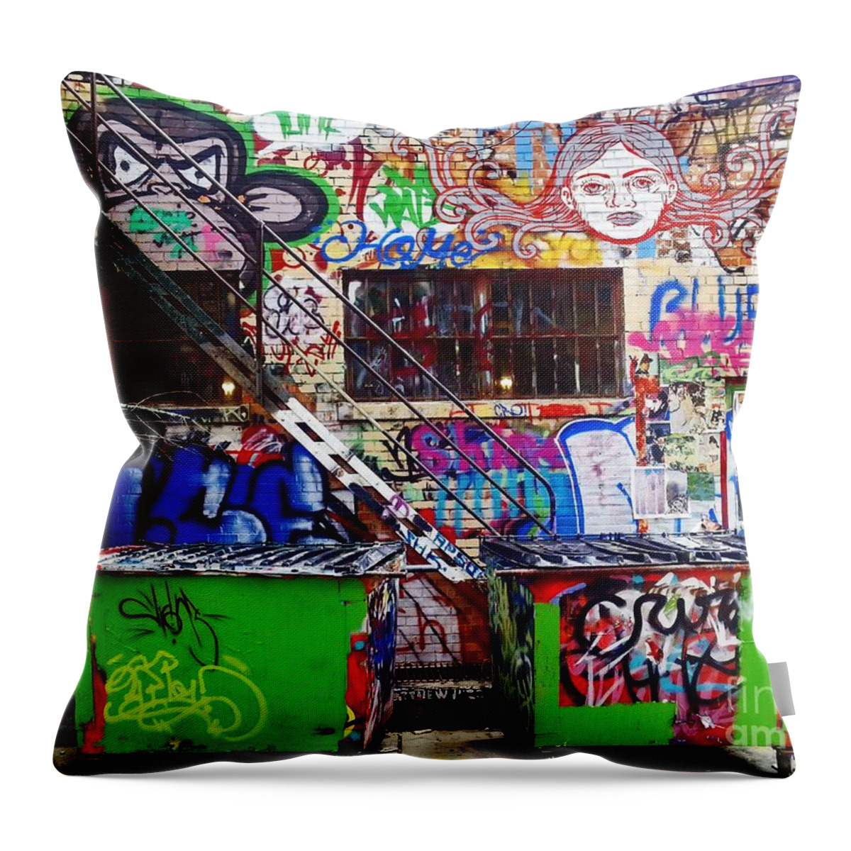 Graffiti Throw Pillow featuring the photograph American Graffiti by Joseph J Stevens