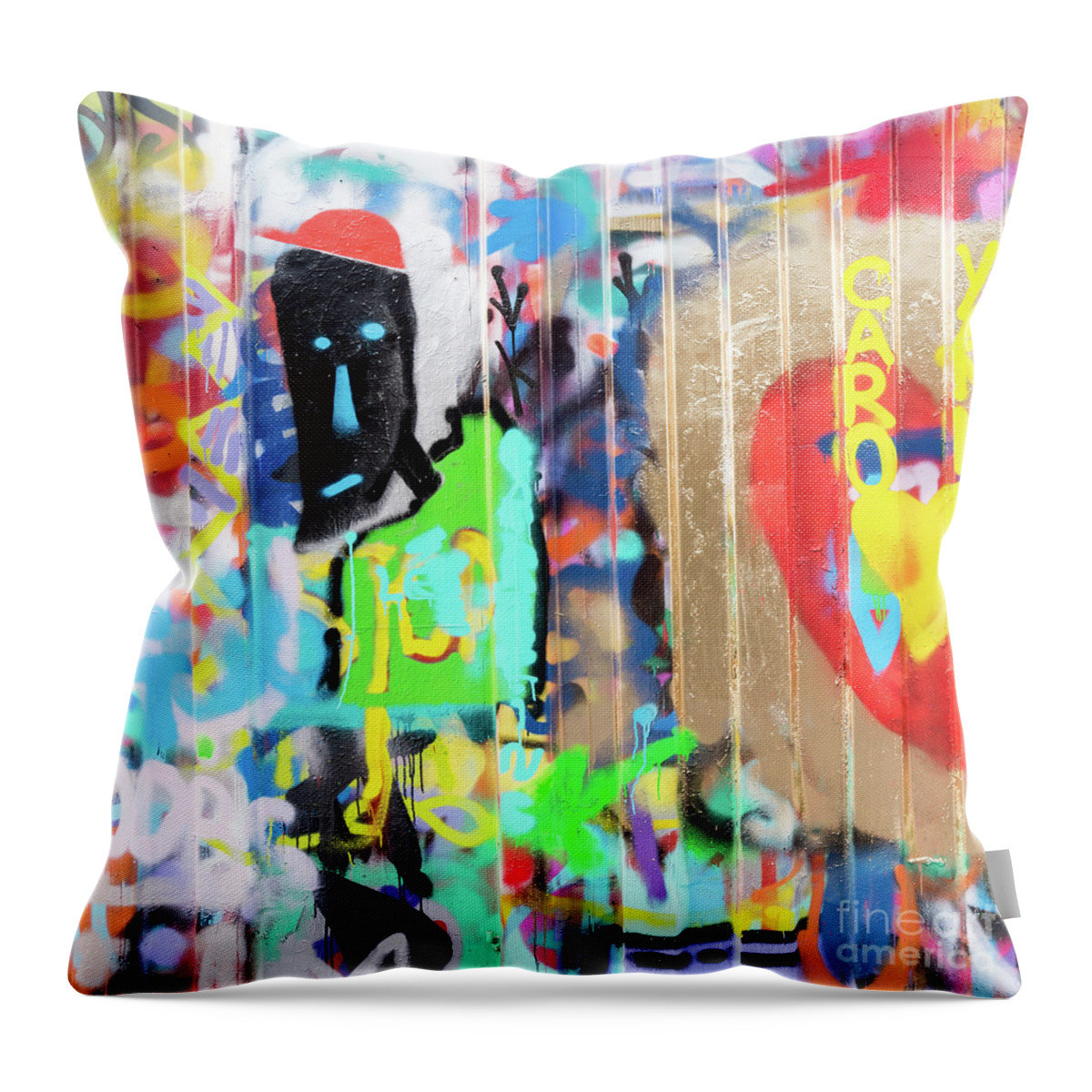 Graffiti Throw Pillow featuring the photograph Graffiti 5 by Delphimages Photo Creations