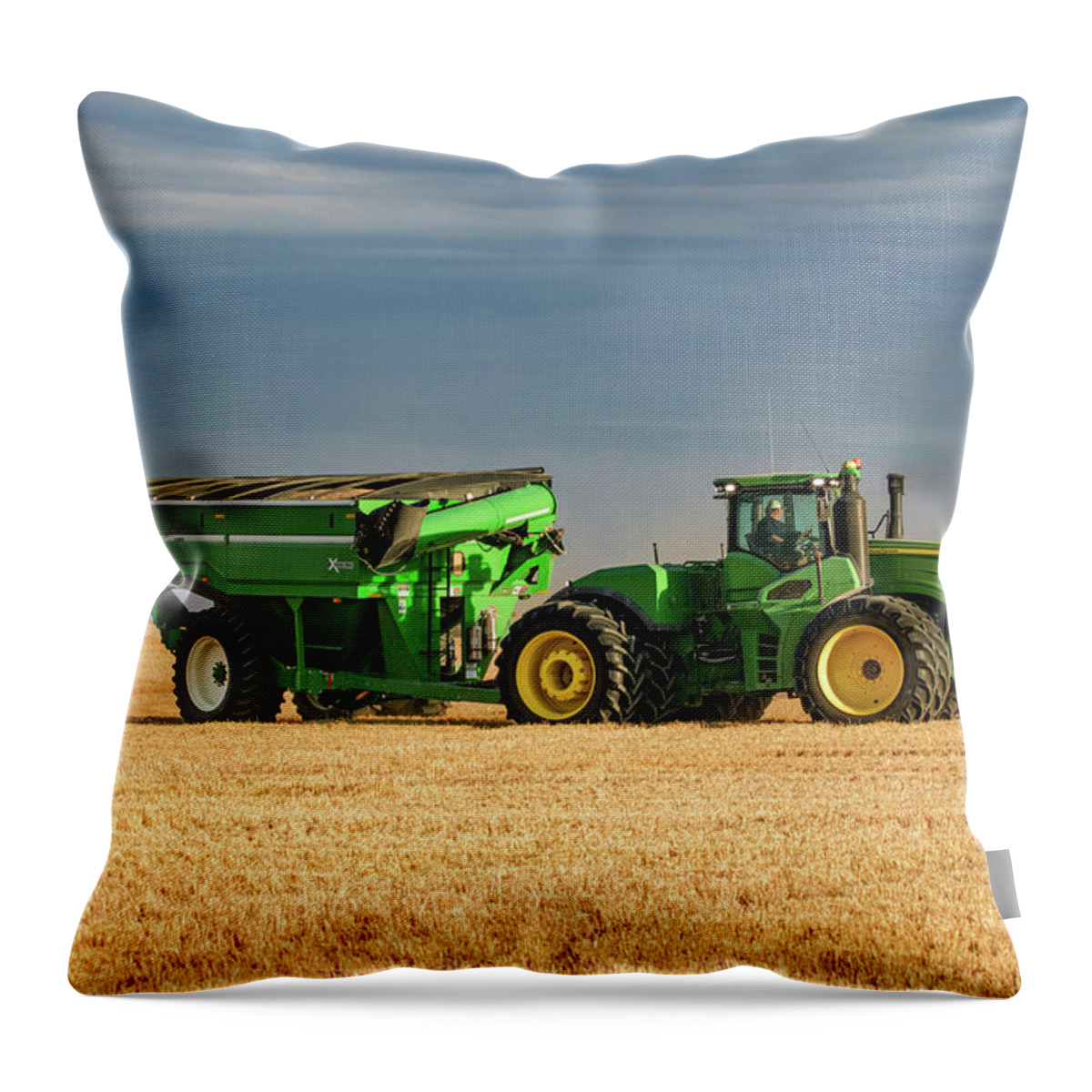 Grain Cart Throw Pillow featuring the photograph Grain Cart by Todd Klassy