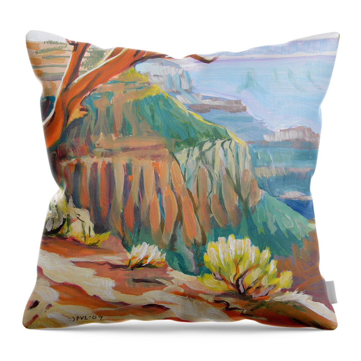 Southwest Throw Pillow featuring the painting Grand Canyon 3 by Pam Van Londen