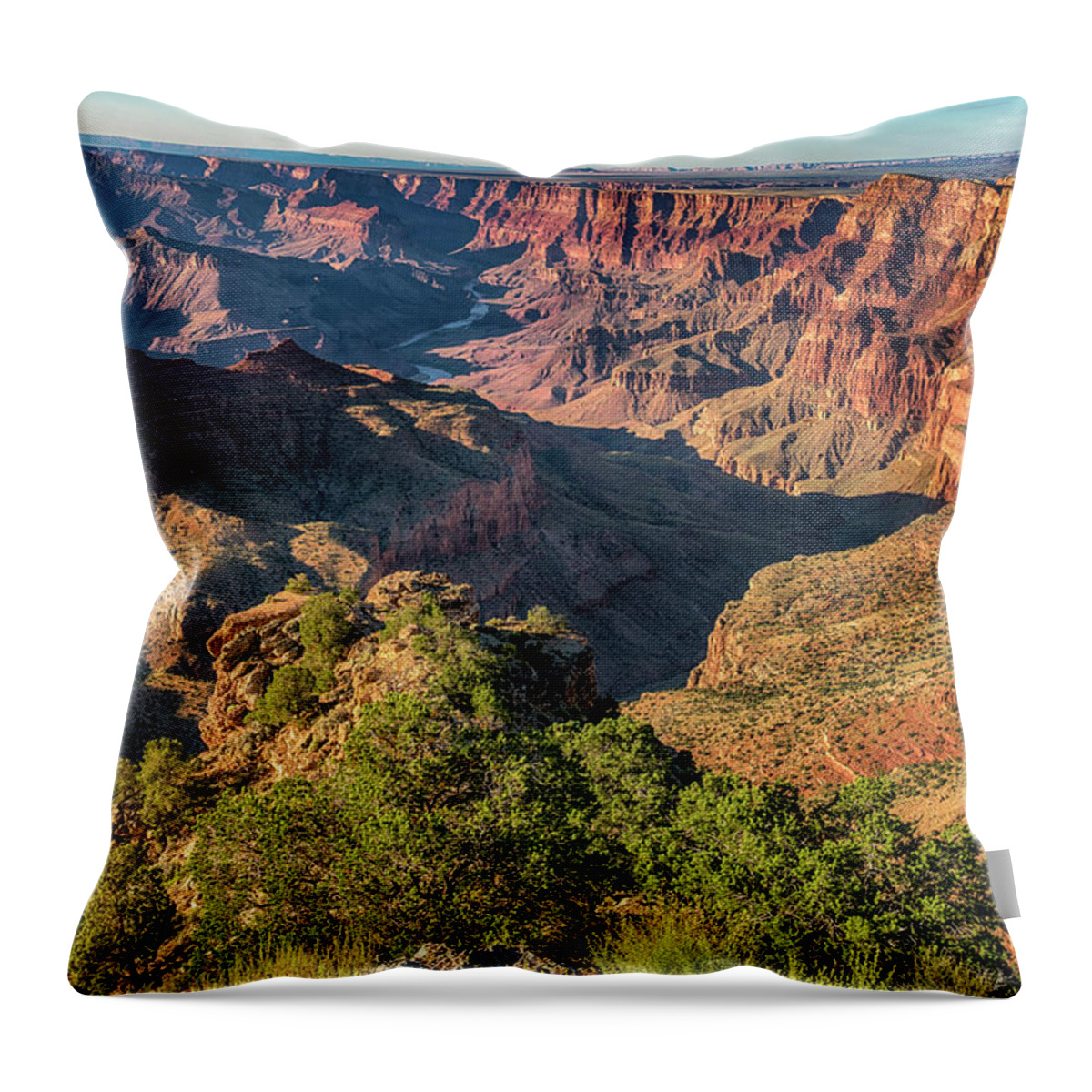Arizona Throw Pillow featuring the photograph Grand Canyon and Colorado River 7R2_DSC2022_08152017 by Greg Kluempers
