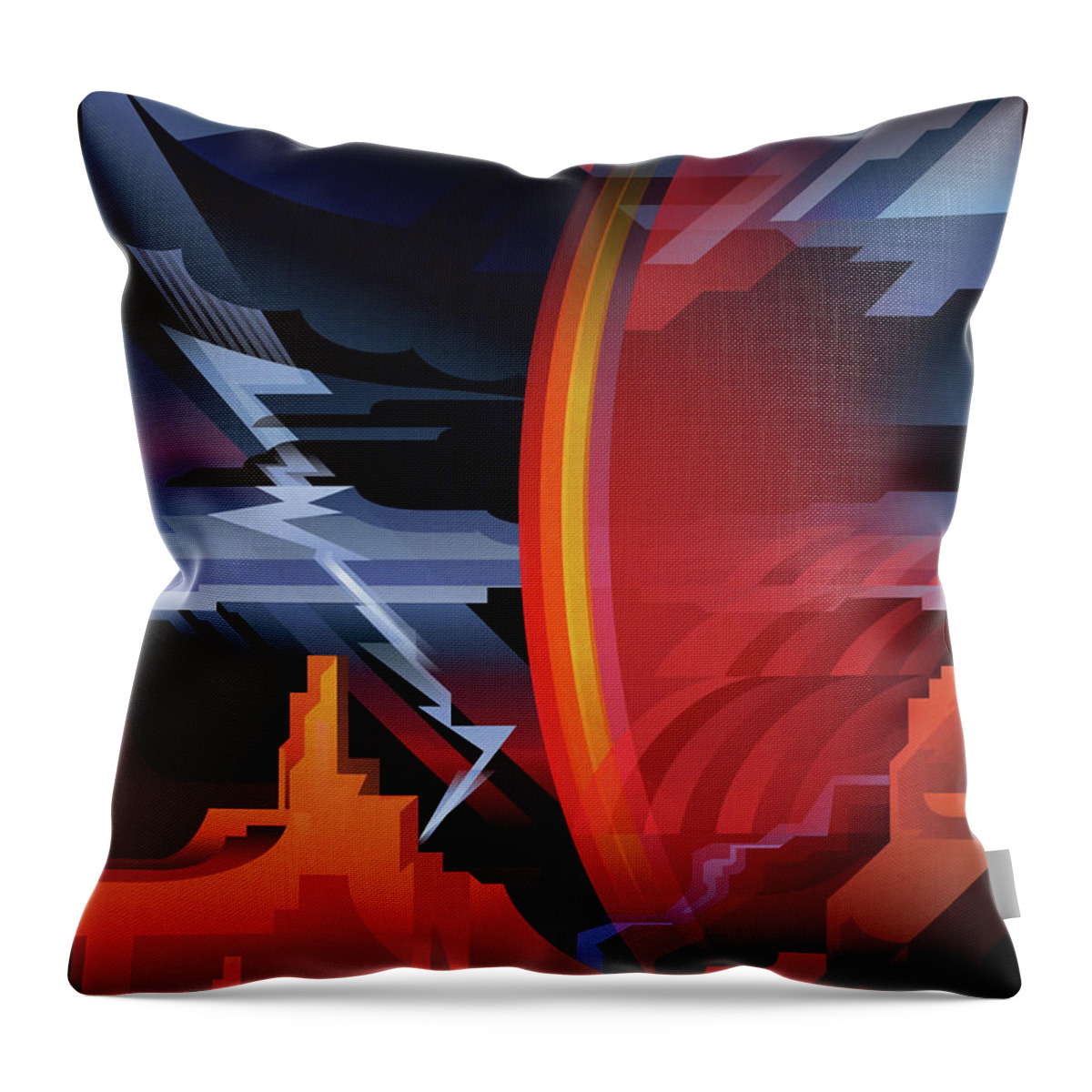 Grand Canyon Throw Pillow featuring the digital art GRAND CANYON Storm of Pima Point by Garth Glazier