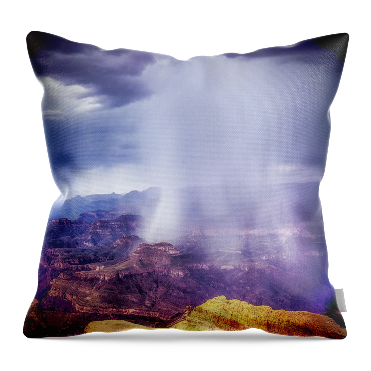 Storm Throw Pillow featuring the photograph Grand Canyon Summer Storm by James Bethanis