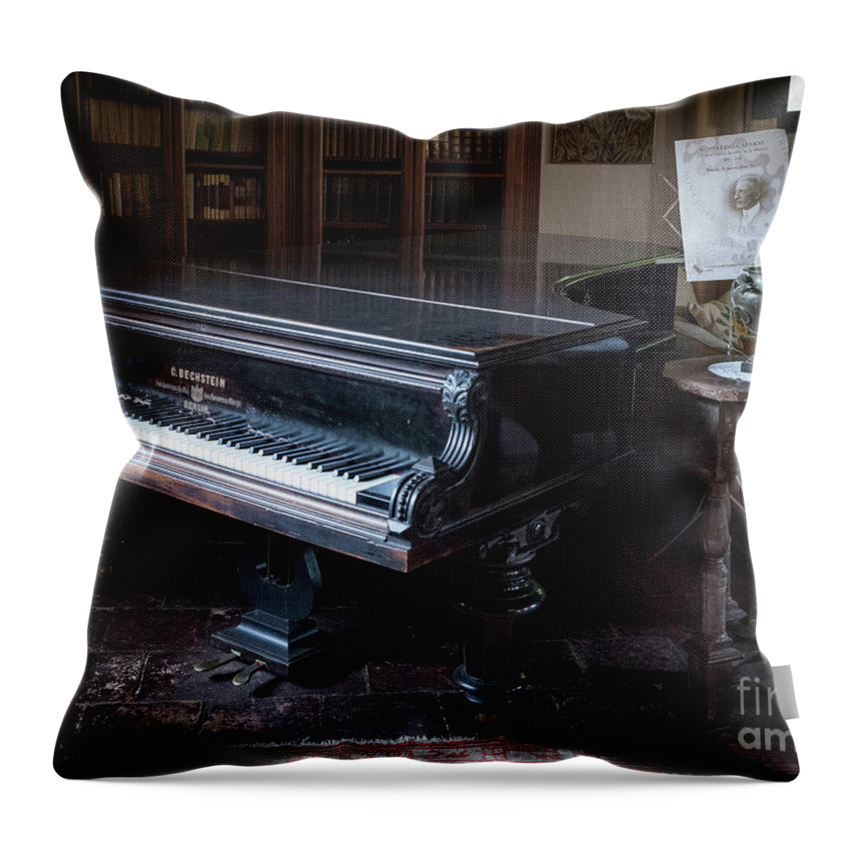 Grand Throw Pillow featuring the photograph Grand Piano, Ninfa, Rome Italy by Perry Rodriguez