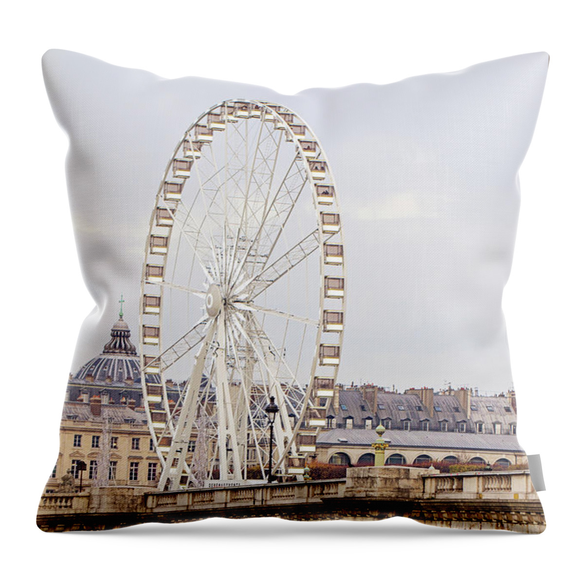 Grande Roue Throw Pillow featuring the photograph Grande Roue in Paris by Melanie Alexandra Price