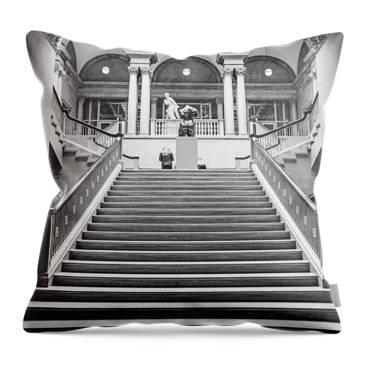 Staircase Throw Pillow featuring the photograph Grand Staircase at The Art Institute by Ira Marcus