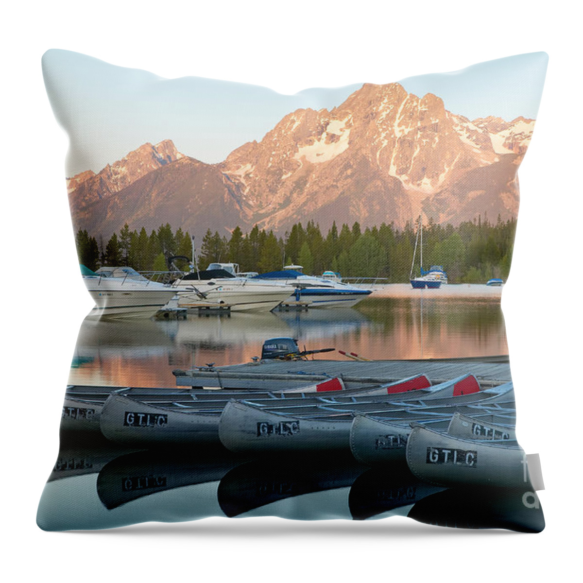Clarence Holmes Throw Pillow featuring the photograph Grand Teton Dawn III by Clarence Holmes