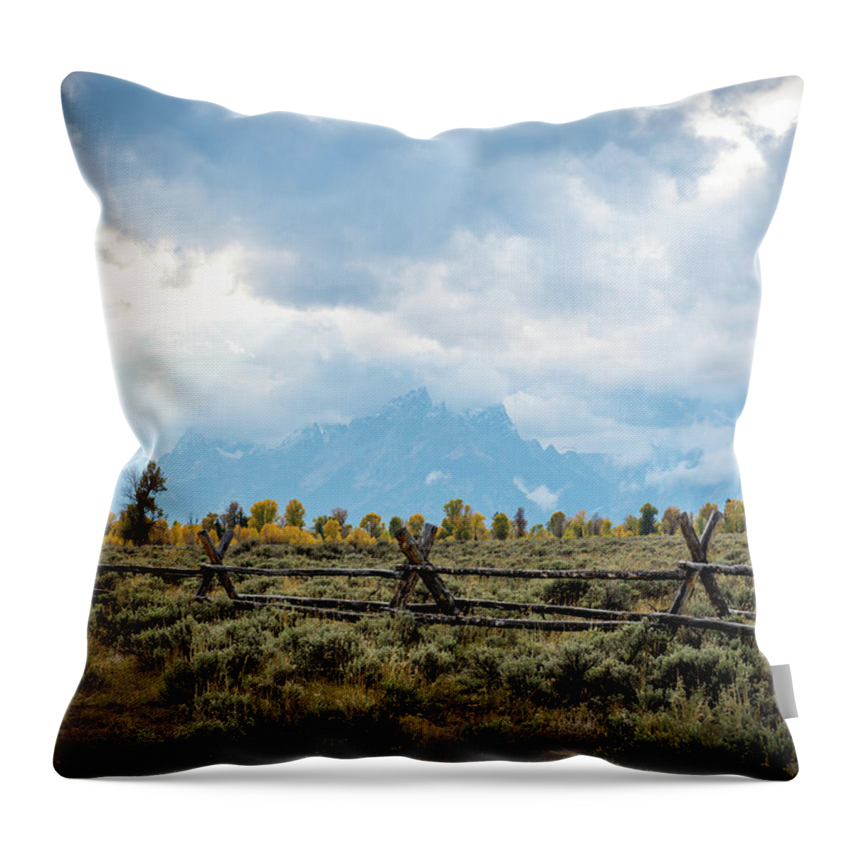 National Parks Throw Pillow featuring the photograph Grand Tetons by Aileen Savage