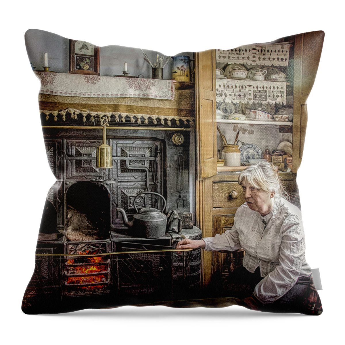 Grate Throw Pillow featuring the photograph Grandma's Grate by Brian Tarr