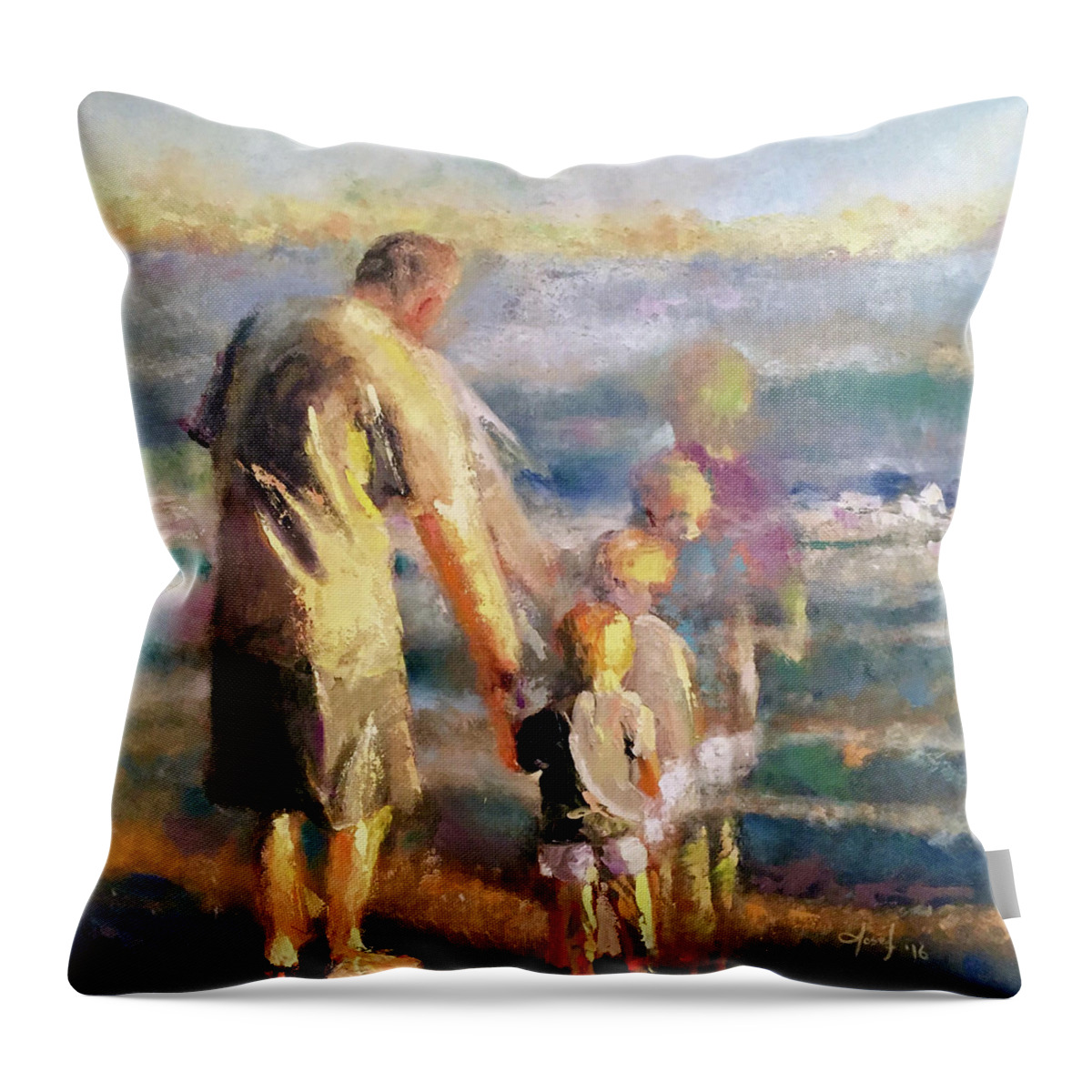  Throw Pillow featuring the painting Grandpa Dino by Josef Kelly