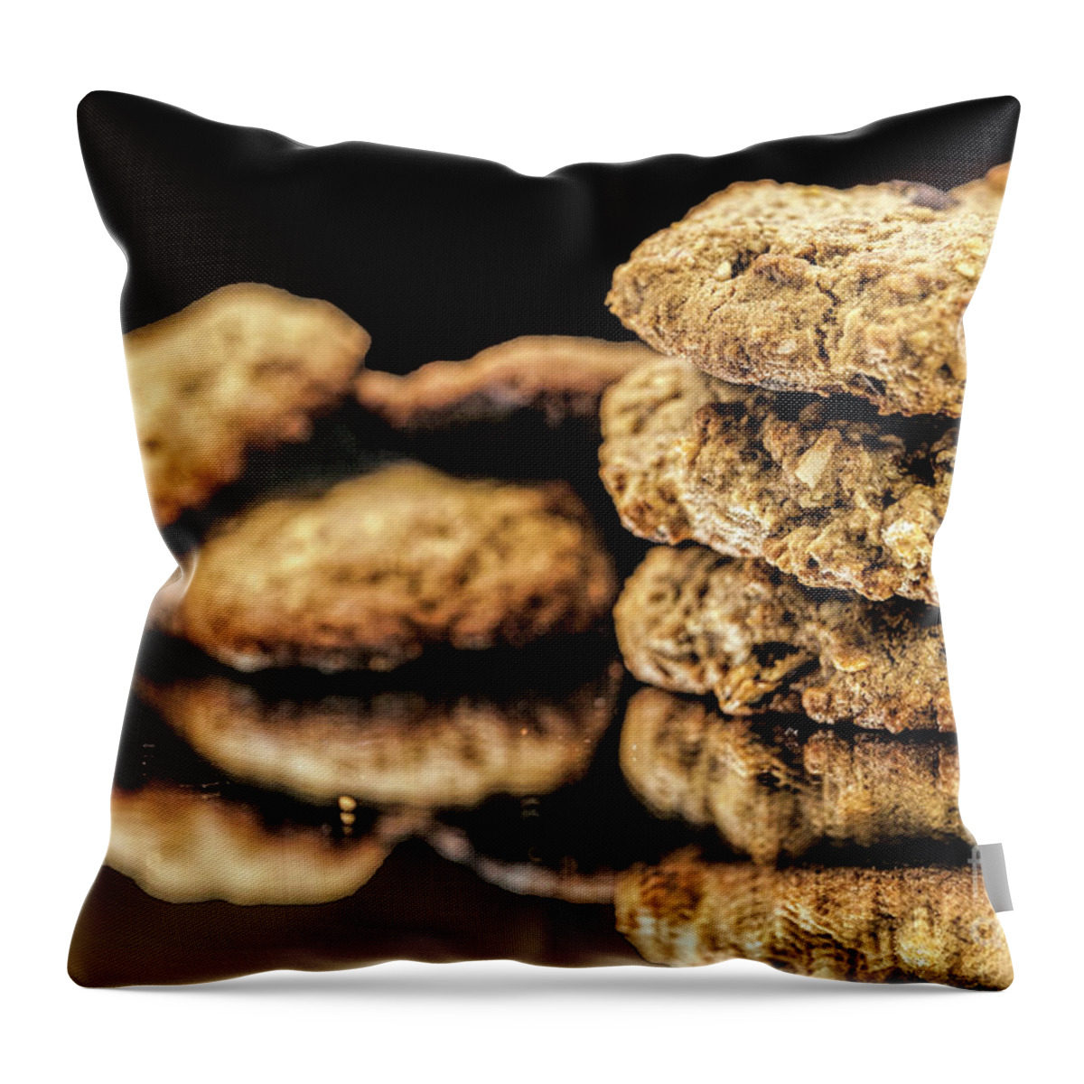 Cookies Throw Pillow featuring the photograph Granola Cookies by Shirley Mangini