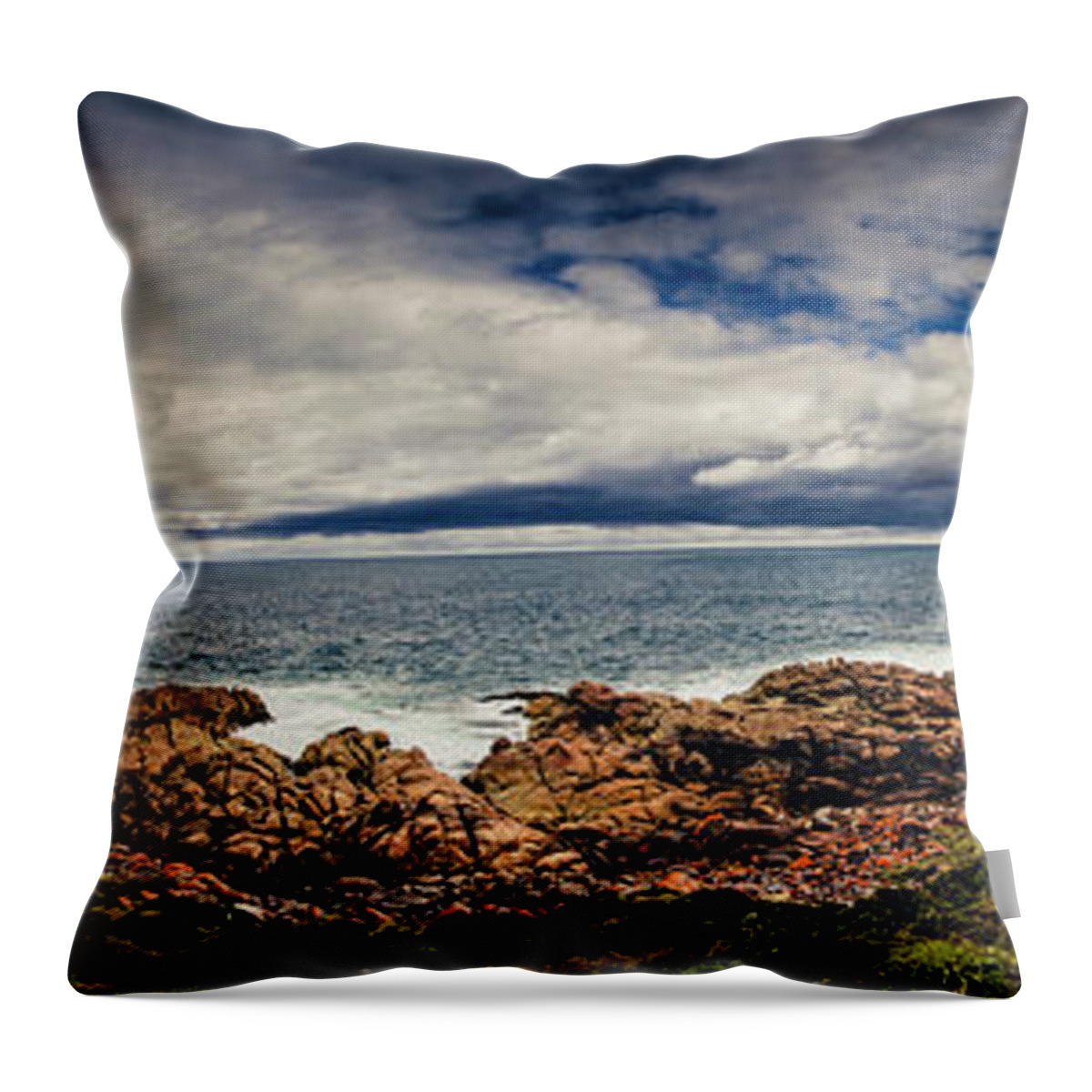 Coast Throw Pillow featuring the photograph Granville Tasmania Panoramic by Jorgo Photography