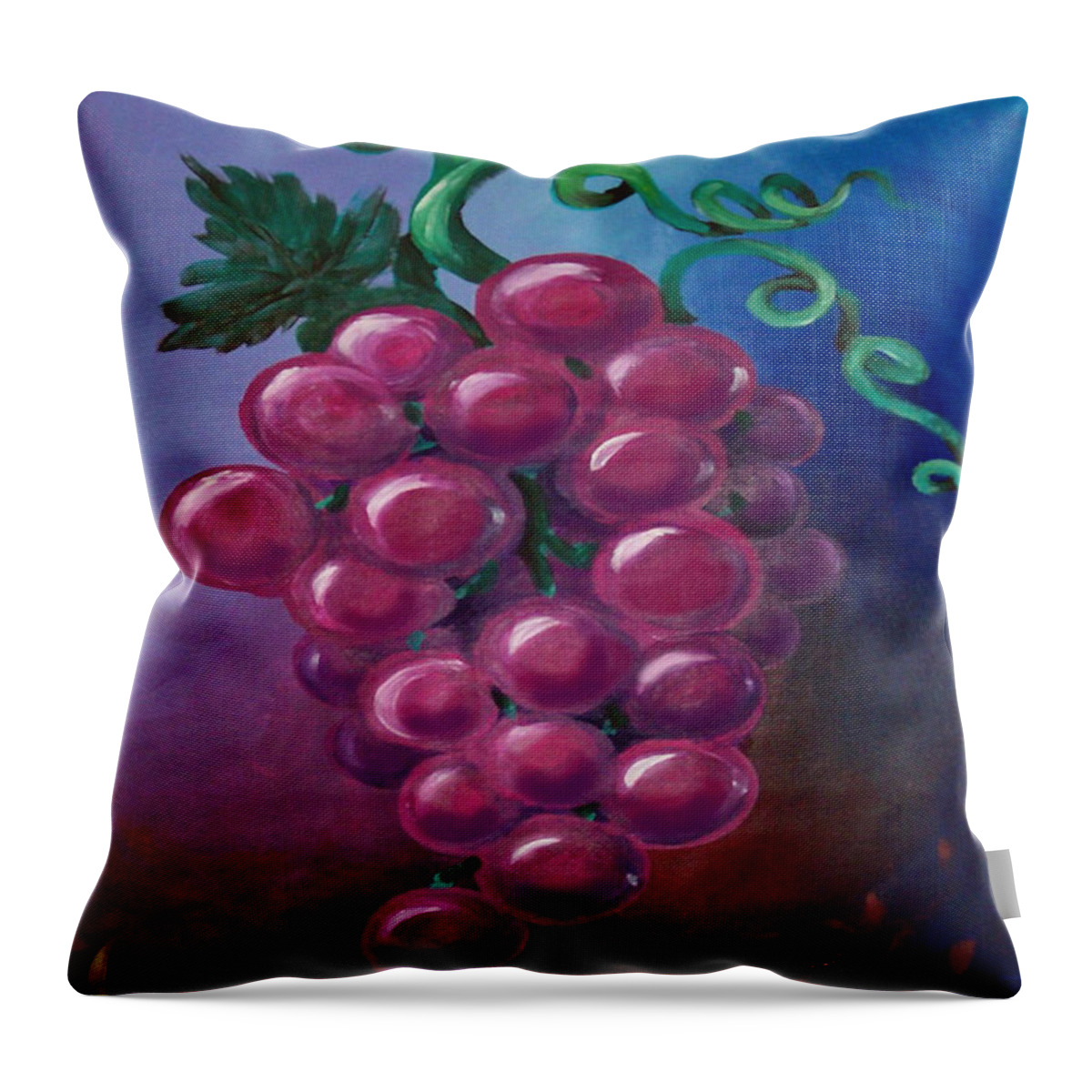 Grape Throw Pillow featuring the painting Grapes by Kevin Middleton