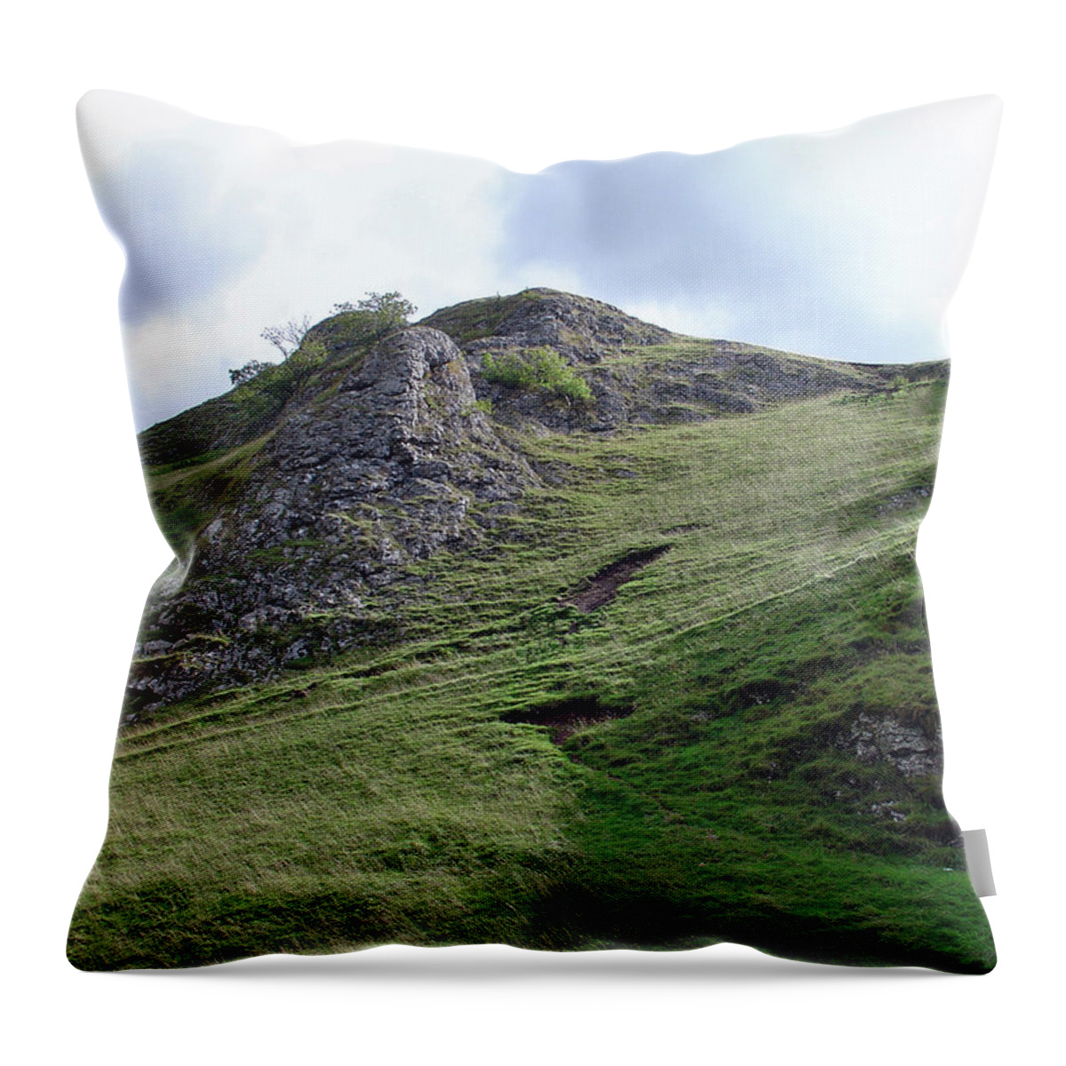 Bright Throw Pillow featuring the photograph Grassy Slopes of Thorpe Cloud by Rod Johnson