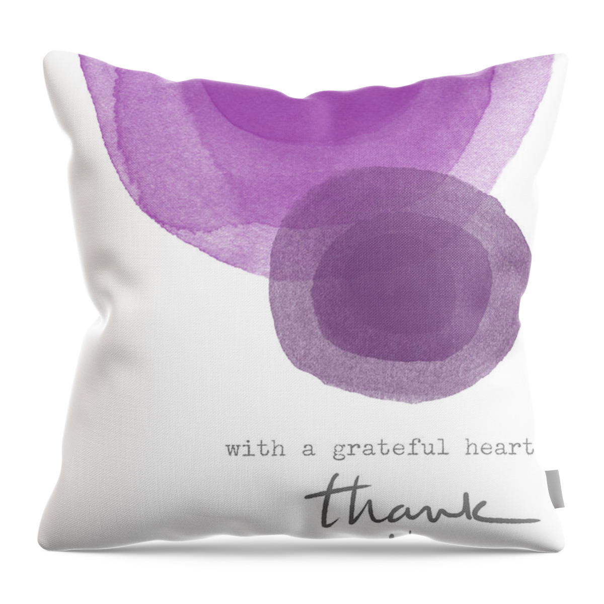 Gratitude Throw Pillow featuring the mixed media Grateful Heart Thank You- Art by Linda Woods by Linda Woods