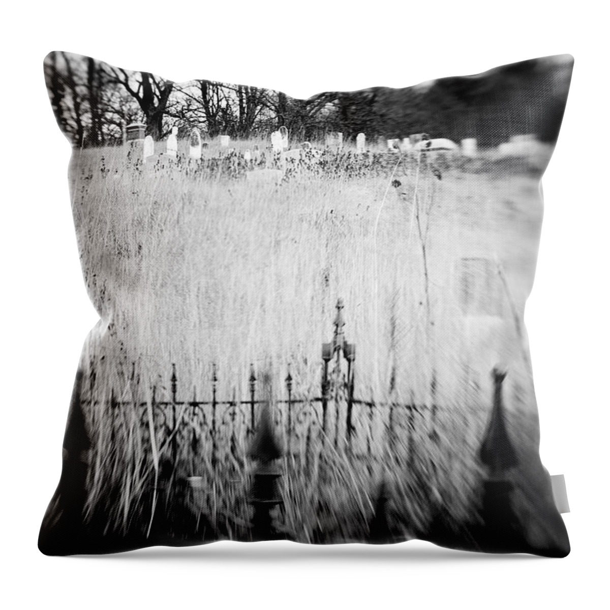 B&w Throw Pillow featuring the photograph Graveyard 6788 by Timothy Bischoff