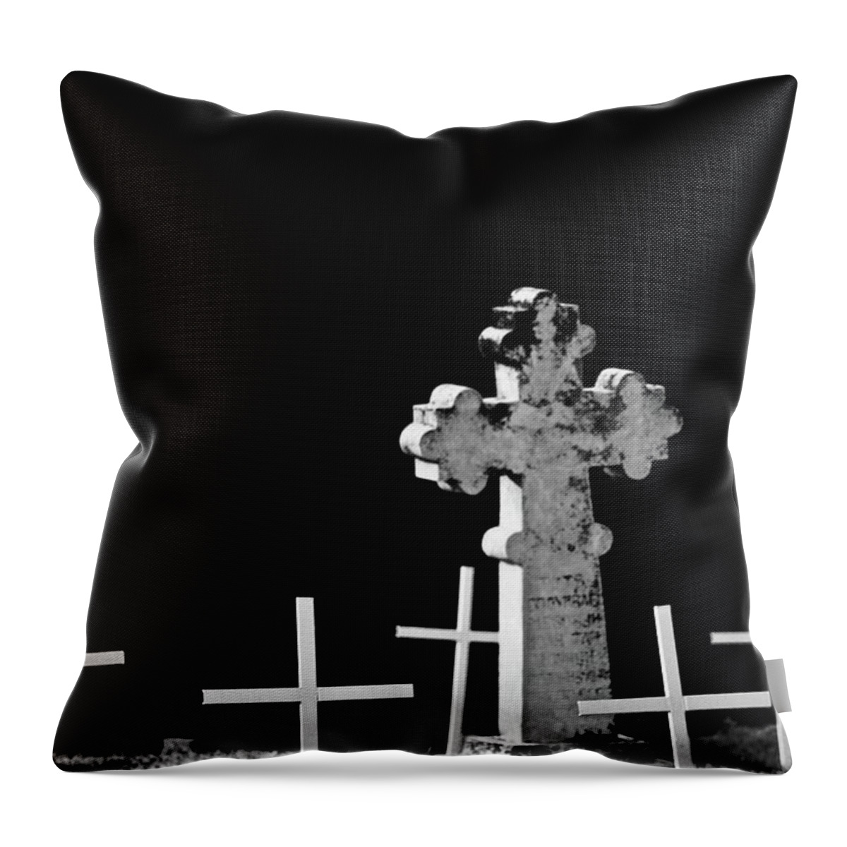  Throw Pillow featuring the photograph Graveyard Where they all rest by Brian Sereda