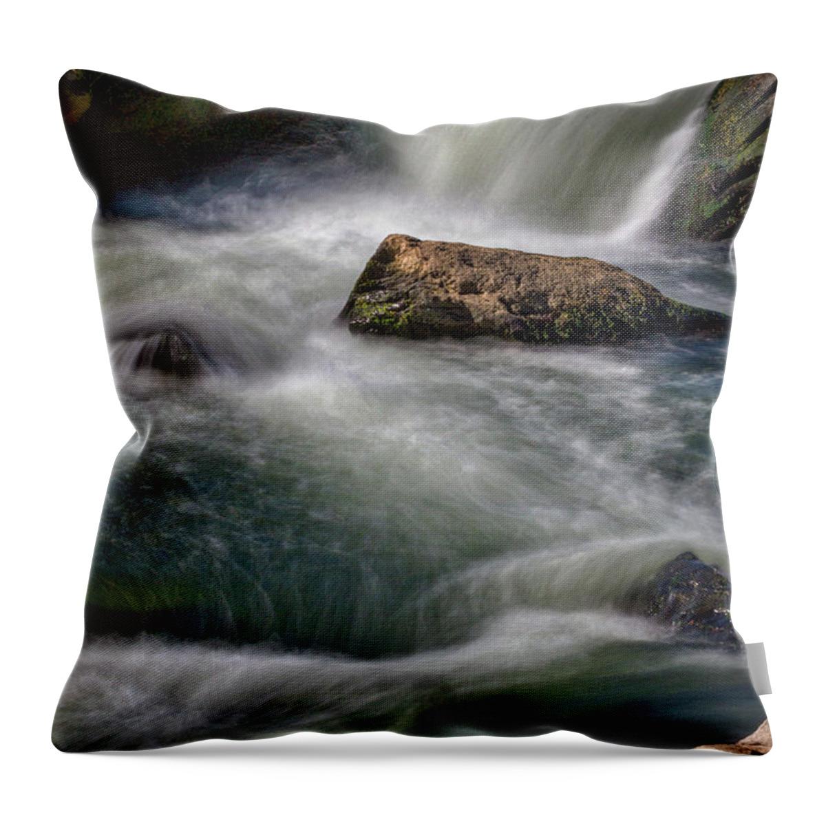 Great Falls Throw Pillow featuring the photograph Great Falls Overlook Closeup #2 by Stuart Litoff