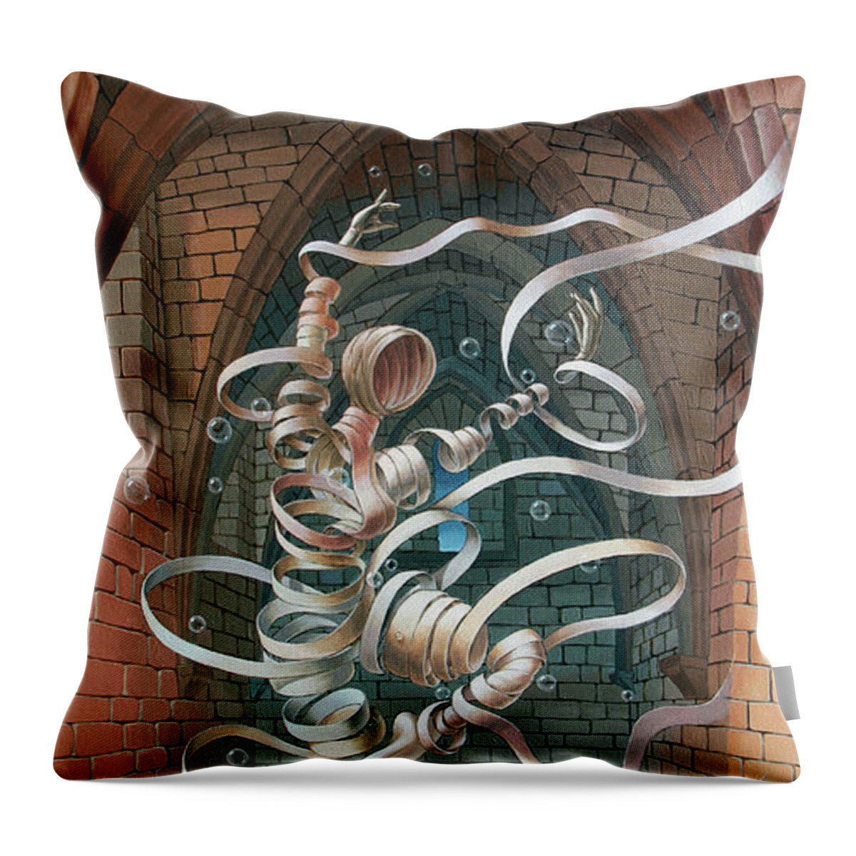 Mystery Throw Pillow featuring the painting Great ghost of Caesarea by Victor Molev