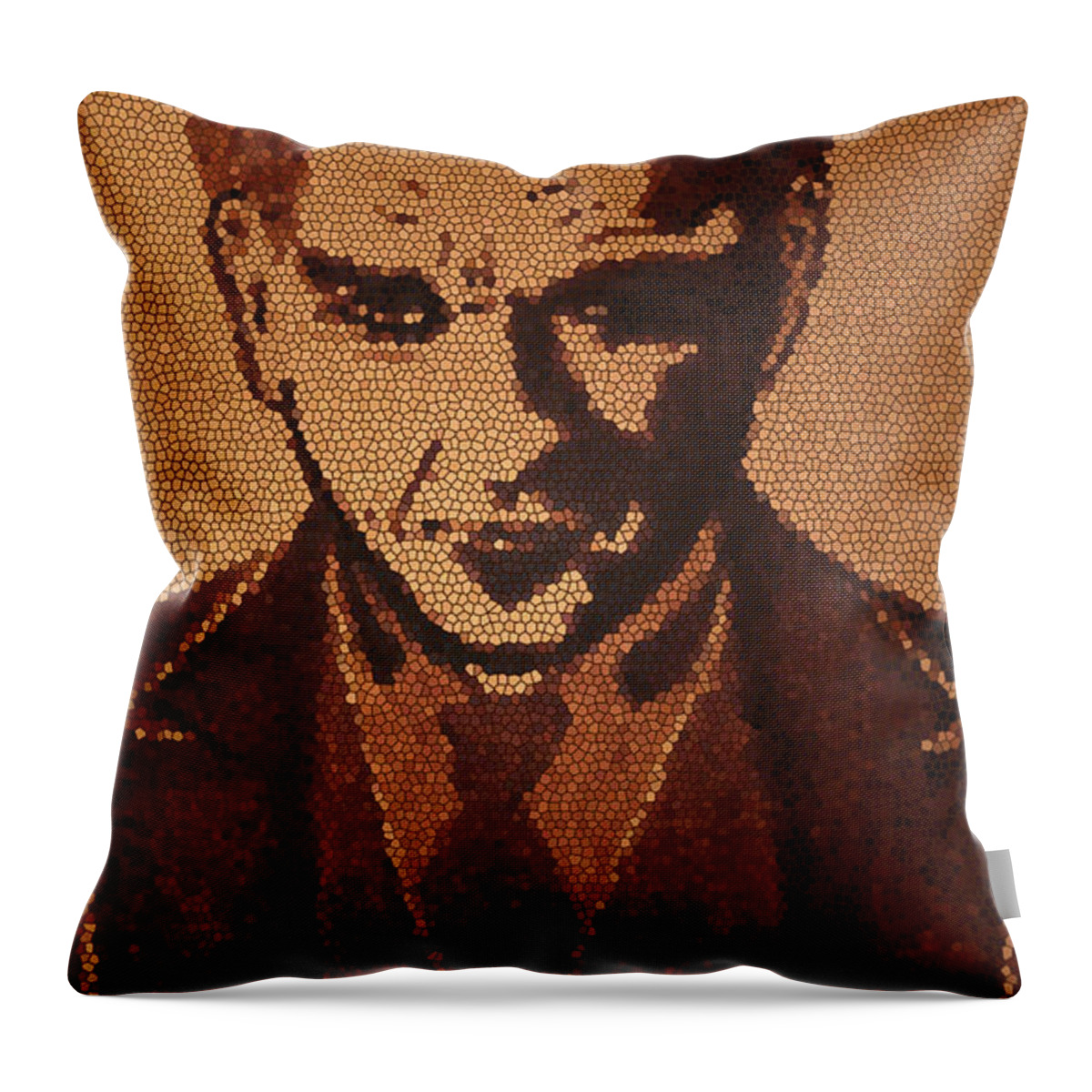 Mustafa Kemal Ataturk Pop Art Throw Pillow featuring the painting Great Mustafa Kemal Ataturk by Georgeta Blanaru