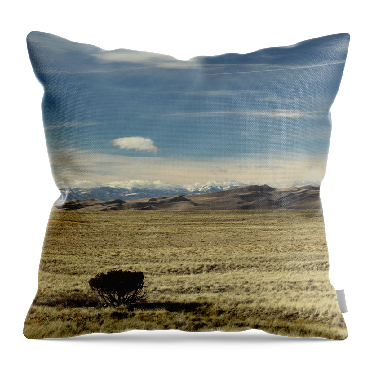 Great Sand Dunes Throw Pillow featuring the photograph Great Sand Dunes and the San Juans by David Diaz