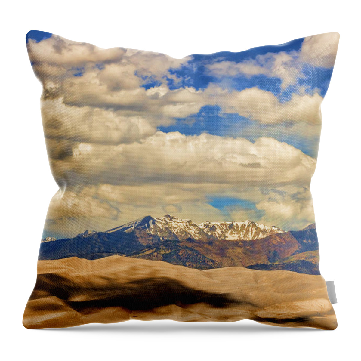 the Great Colorado Sand Dunes Throw Pillow featuring the photograph Great Sand Dunes National Monument by James BO Insogna