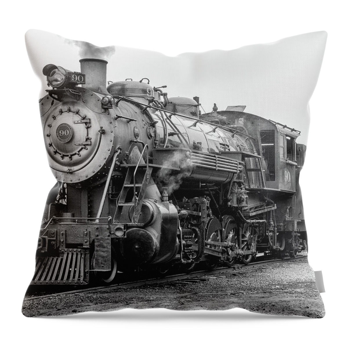 Strasburg Railroad Throw Pillow featuring the photograph Great Western 90 Servicing by Jeff Abrahamson
