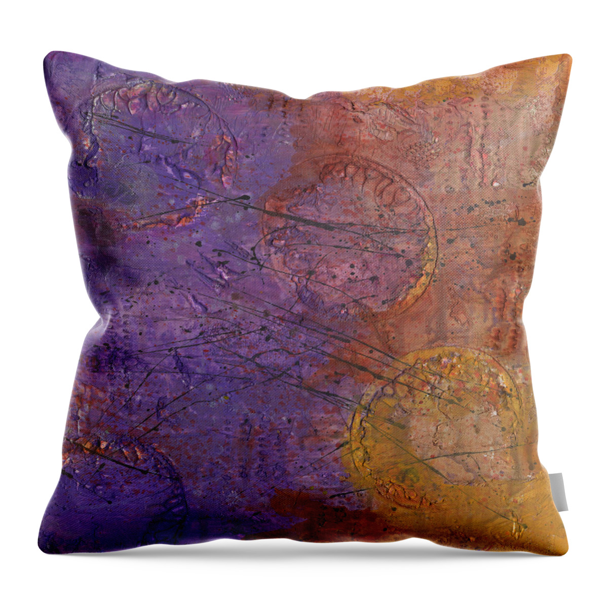 Greek Throw Pillow featuring the painting Greek Ruins by Phil Strang